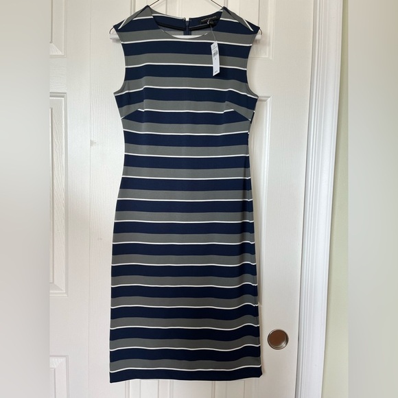 BR size 0 tank dress in blue and gray stripe, NWT - Picture 5 of 8